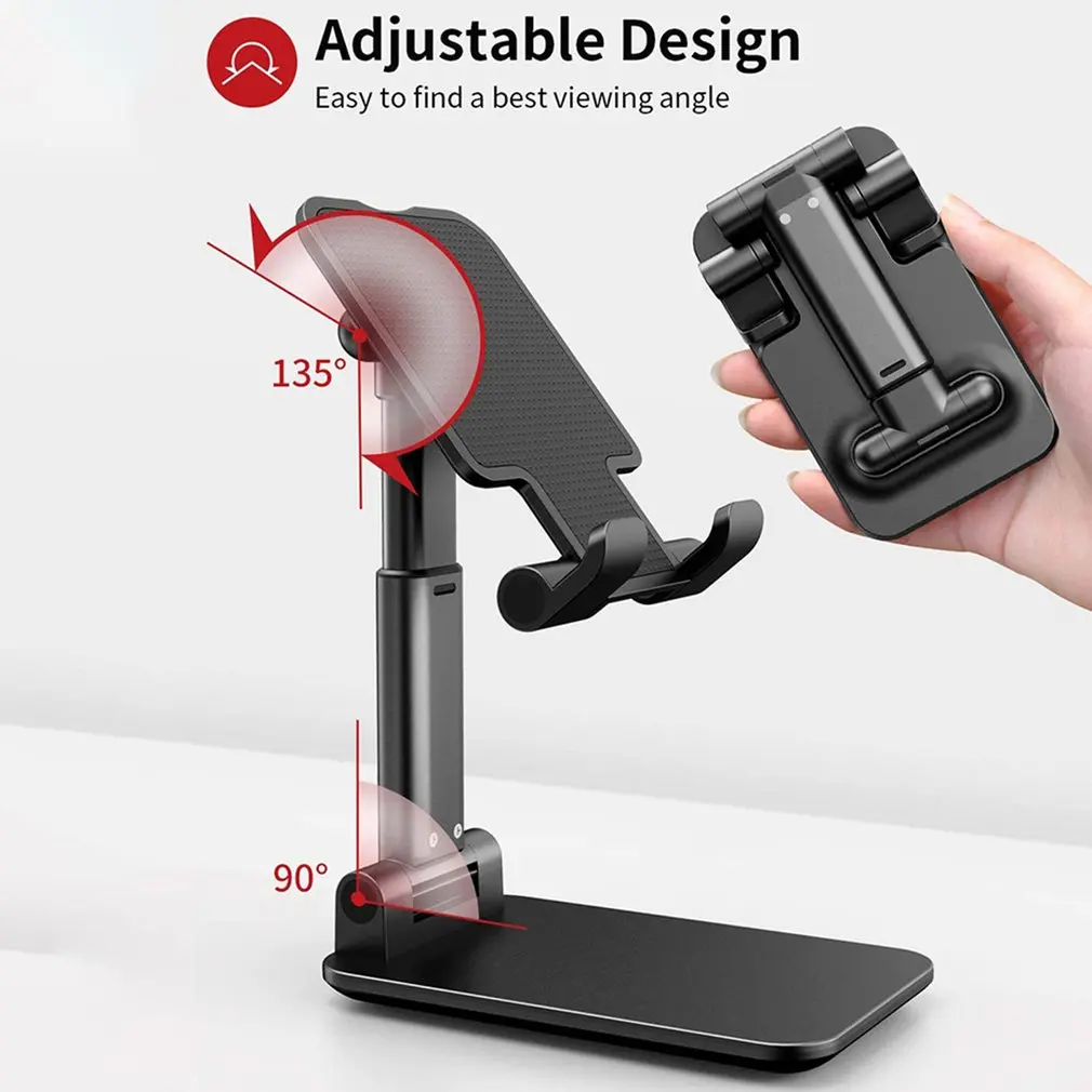 Adjustable Desk Mobile Phone Holder Stand Metal Desktop Tablet Holder Table Cell Foldable Extend Support For iPhone iPad