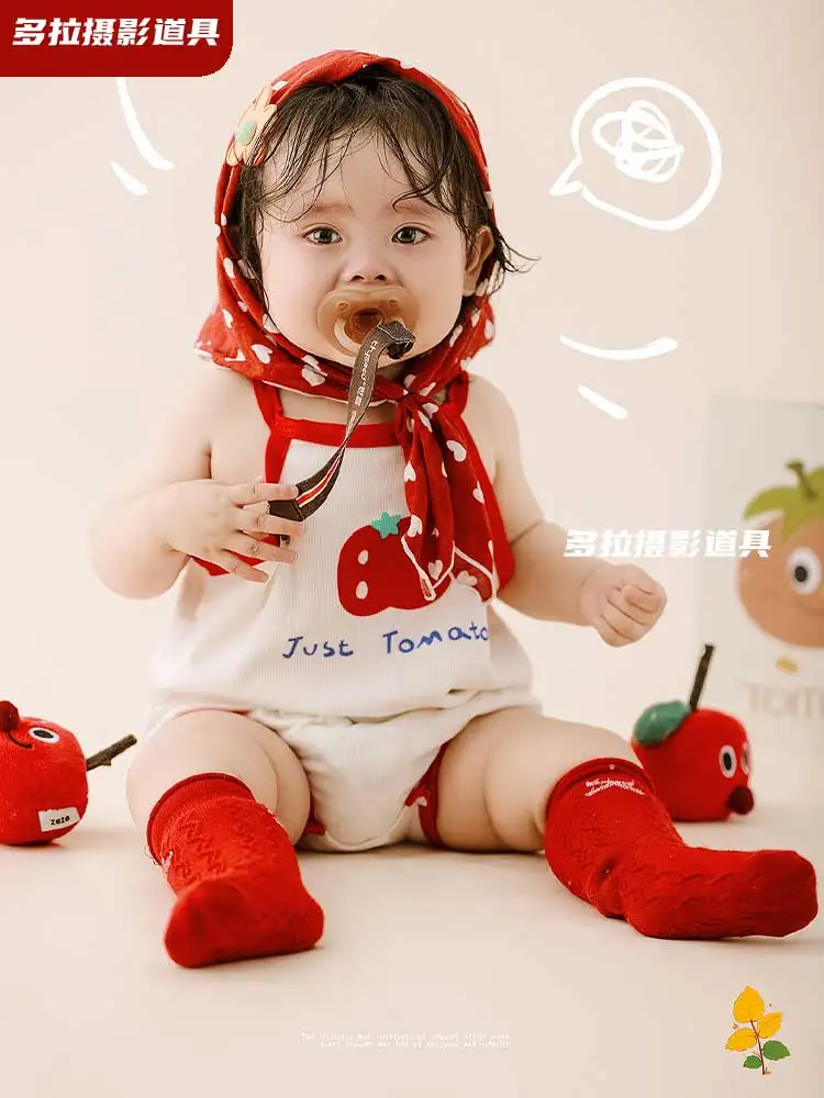 

Babys Hundred Day Photo Costume Props Dopamine Theme Baby Photography Hundred Day Photo Costume 아기 코스프레