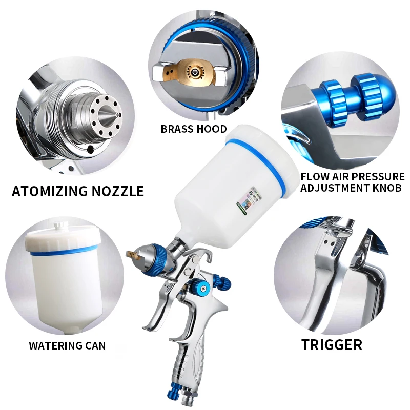 206 Paint Spray Gun Auto Furniture Pot Top Paint Spray Gun High Atomization Pneumatic Spray Tool