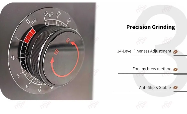 ITOP IT-64WQ مطحنة القهوة 64 مللي متر مطلي بالتيتانيوم لدغ مسطح وزنها مطحنة القهوة الكمية المدمج في مقياس مقهى المعدات