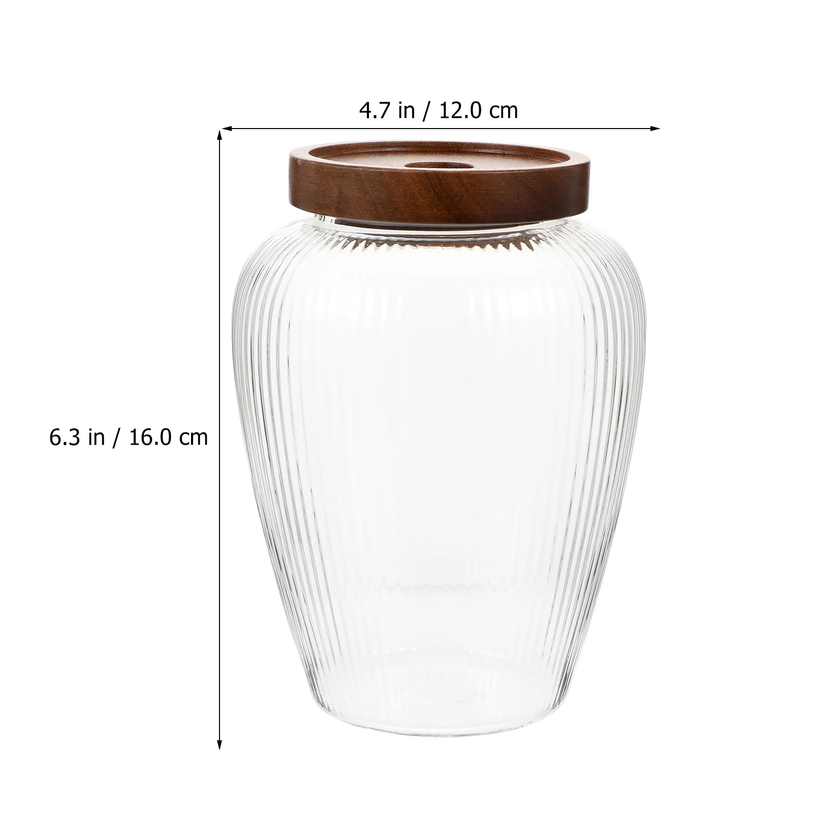 

1100ml Glass Storage Jar Wood Lid Airtight Container Candy Snack Tea Grains Multi-Functional Decorative Home Kitchen