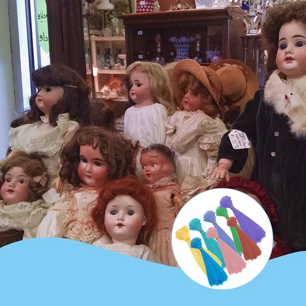 1세트 8개 8색상 PP 가발 헤어 BJD 제작 액세서리 혼합 색상 1000x200~210mm 1개/색상