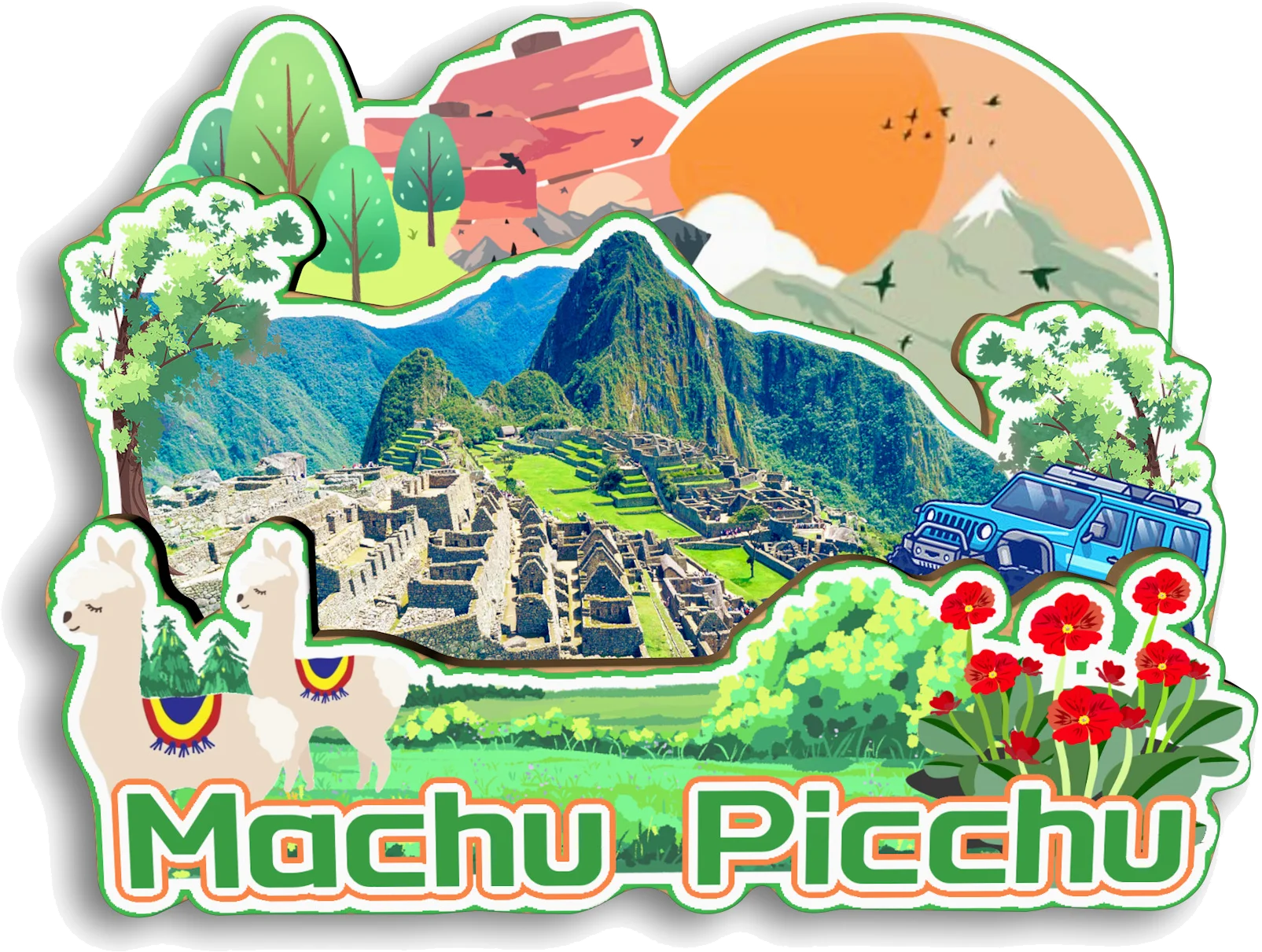 ليما ماتشو بيتشو كوسكو بيرو مغناطيس الثلاجة هدية تذكارية للسفر مصنوعة يدويًا ملصق ثلاجة مزخرف للمنزل #4