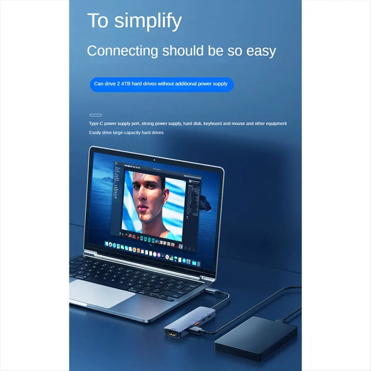 A46U USB C Hub 10Gbps USB C Splitter PD 140W Charging USB 3.2 Hub Type C Docking Station for Laptop PC Phone Tablet