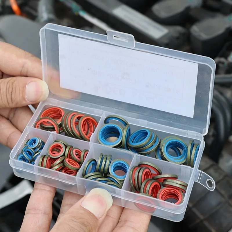 Silicone Seal Rings Set Sealing Gasket Washer Assort Kits Oil Drain Combined Insulation Washers M6/M8/M10/M14/M16 Improvement