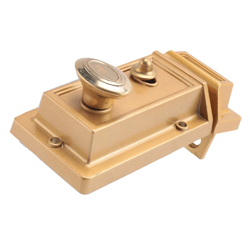 Zinc Cylinder Deadbolt Latch Lock For Night Gate Door Entrance,Gold Finish