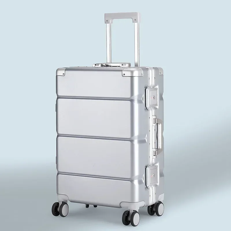 Cabin Luggage 24 26 28 Aluminum Frame Large Capacity Trolley Case 20 22 Inch Men Travel Password Boarding Box Rolling Suitcase