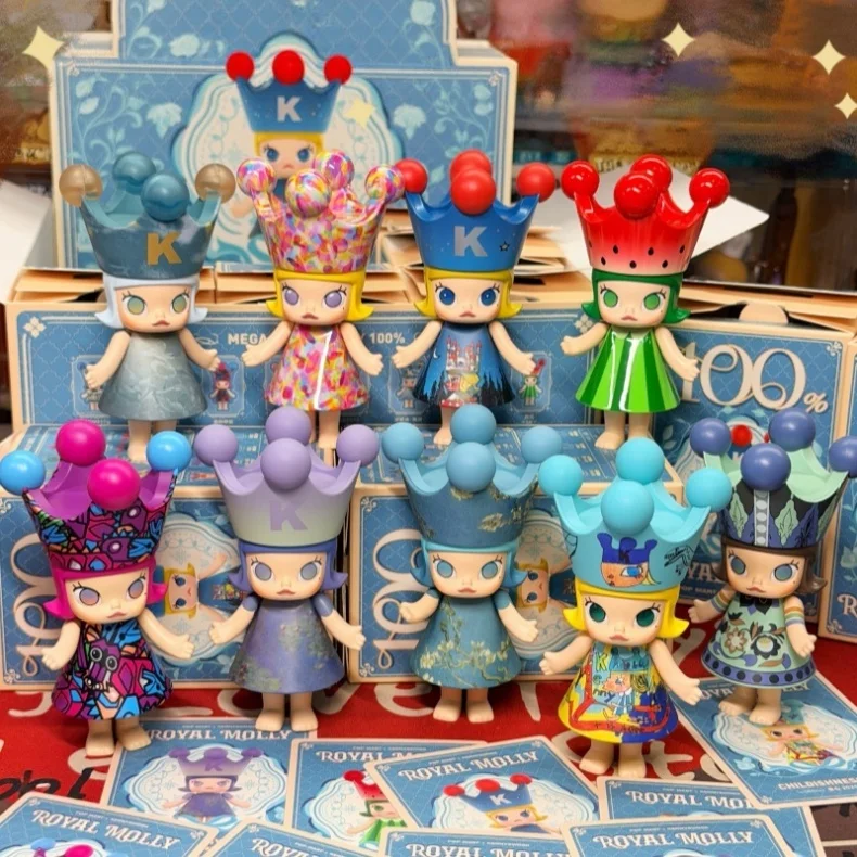 Original PopMart MEGA Royal Molly 100% Jubiläums-Blindbox Sammlerstück Kunstspielzeug Schreibtischdekoration Geschenk für Erwachsene Sammler – Detail 1