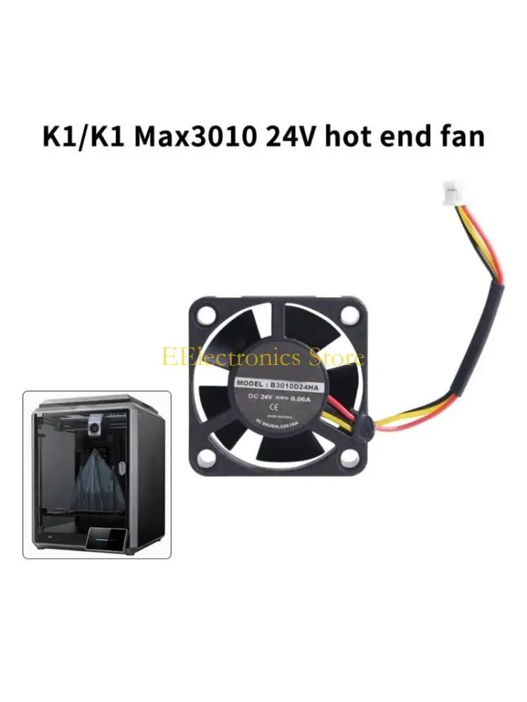 

B03C 3D Printer Accessories Double Bearing Cooling Fan 3010 24V 0.06A 13000RPM 30x30x10MM Replacement Part for K1 3D Printer