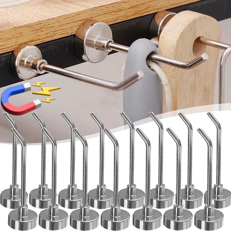 1/10PCS Strong Magnetic Hook Punch-free Heavy Duty Right Angle Magnet Rack Key Hanging Holder Home Kitchen Bathroom Storage Tool