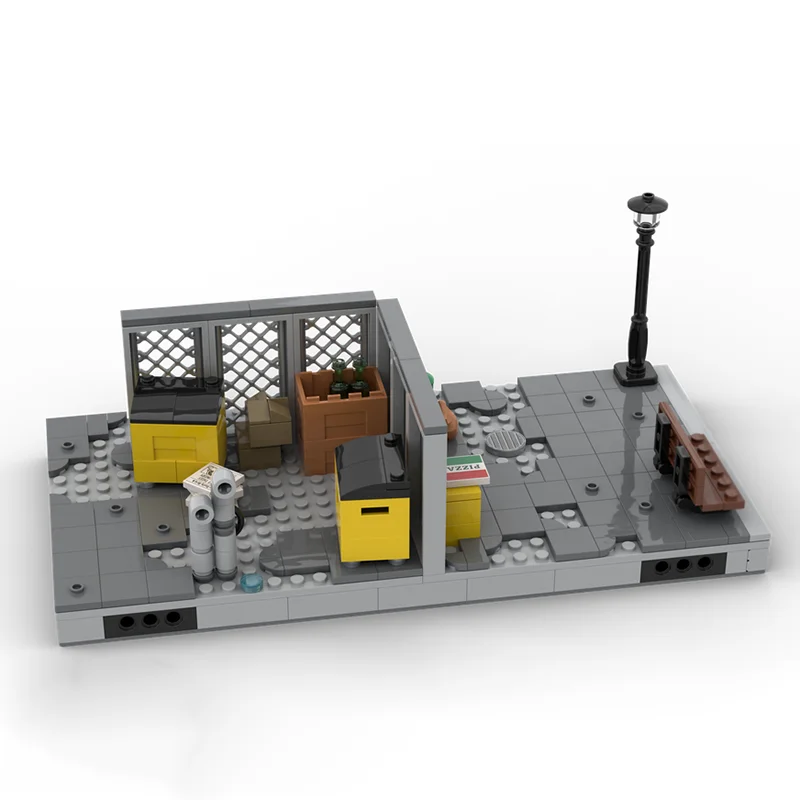 Model Street View Moc Building Blocks Modular - Dark Alley v.1 Model Technology Bricks Assembly Holiday Construstion Toy Gifts