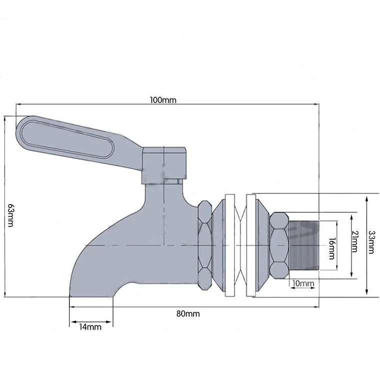 Wine bottle faucet Juice bucket faucet Soaking wine bottle faucet 304 stainless steel wine barrel