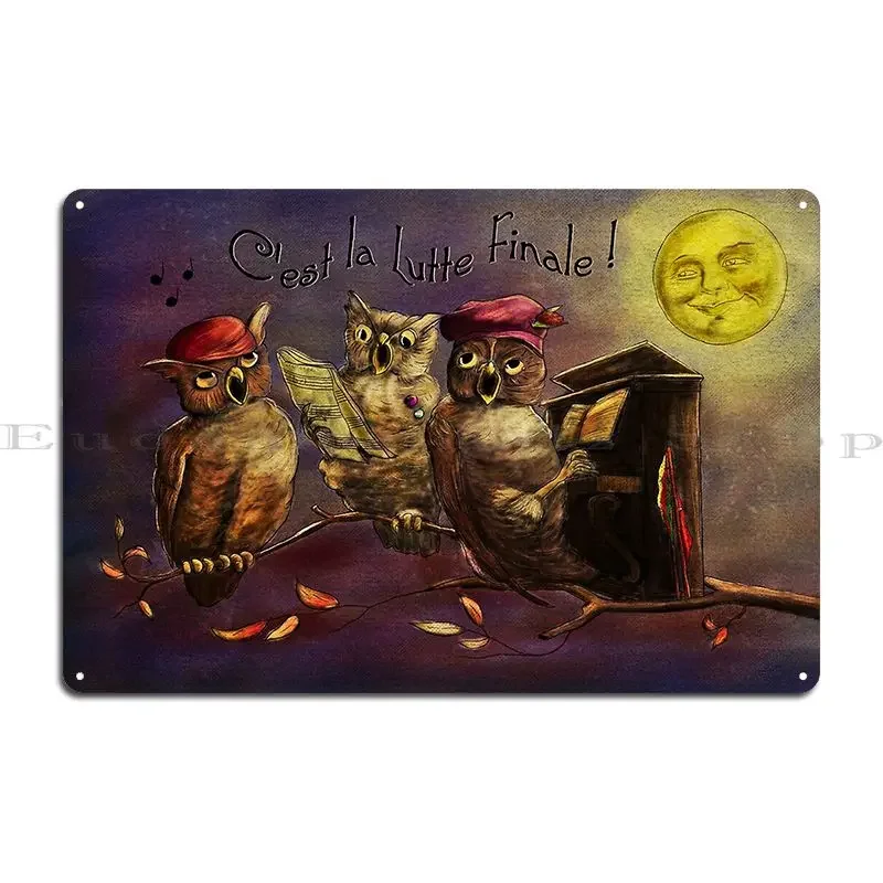 Internationowl Anarchy Communism Owl Metal Plaque Poster Cinema Custom Personalized Custom Create Tin Sign Poster