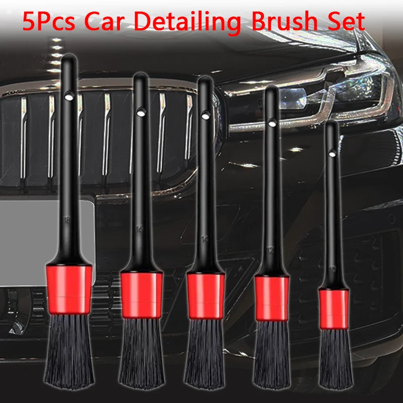 1pcs/5pcs Car Detailing Brush Set Automotive Car Cleaning Detail Brush Set for Engine Dashboard Interior Air Vent Wheels