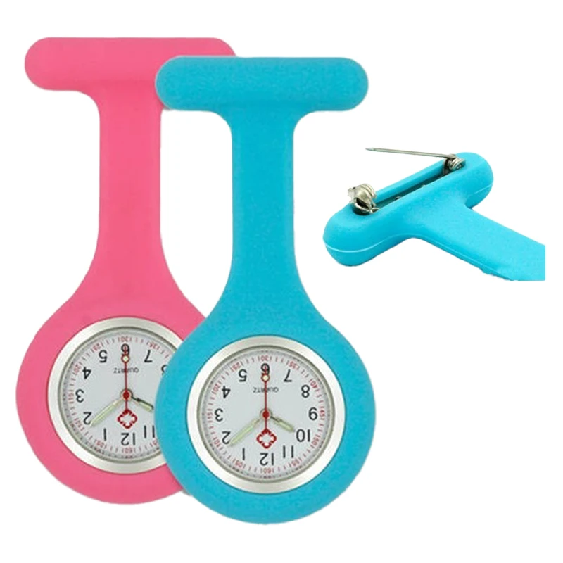 

Soft Silicone Nurse Fob Watch Brooch Pin Portable Pocket Watch Luminous Waterproof Hanging Watch for Doctors and Medical Student