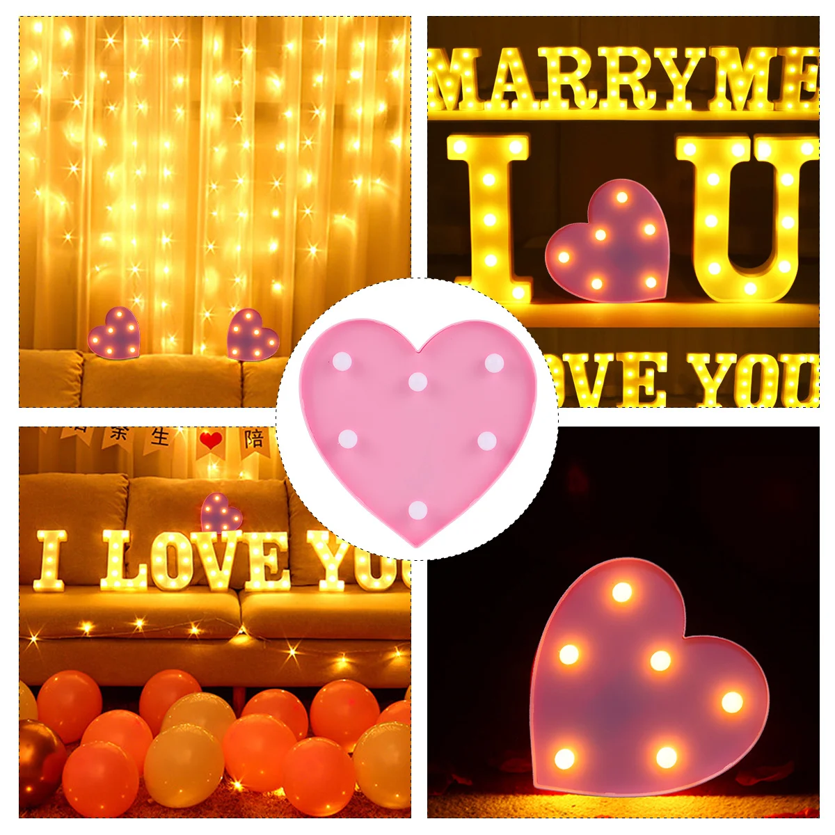 Светодиодный светильник в форме сердца, настольный орнамент, экологически чистый материал, безопасный прочный свадебный реквизит, домашний декор, подарок, светодиодная лампа