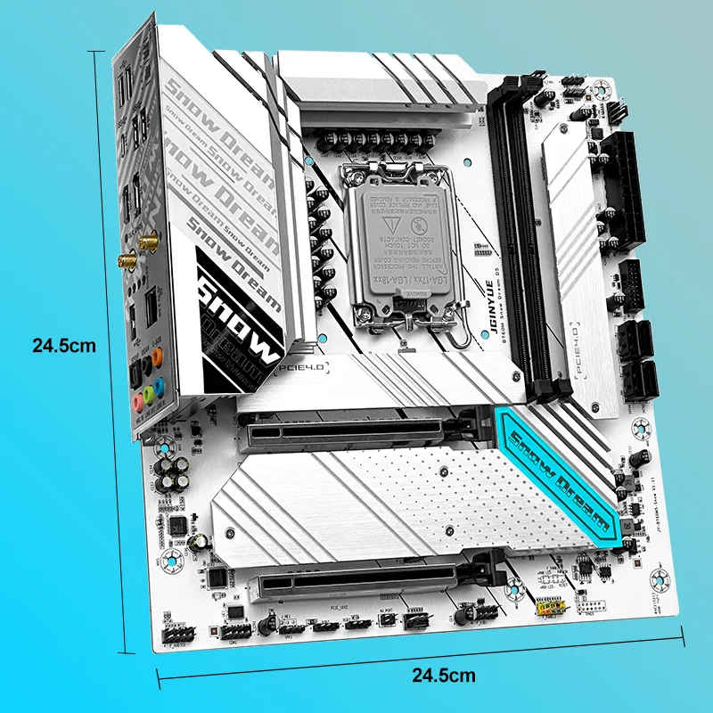 JGINYUE B760M Snow Dream DDR5 รองรับ LGA 1700 12th/13th/14th Generation โปรเซสเซอร์ Gaming PC เมนบอร์ด