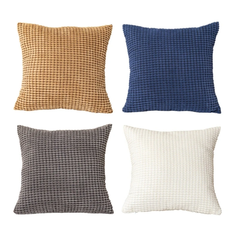 12PD Corduroy Throw Pillowcase Soft Corn Grains Removable Throw Pillow Cover for Easy Care Living Space