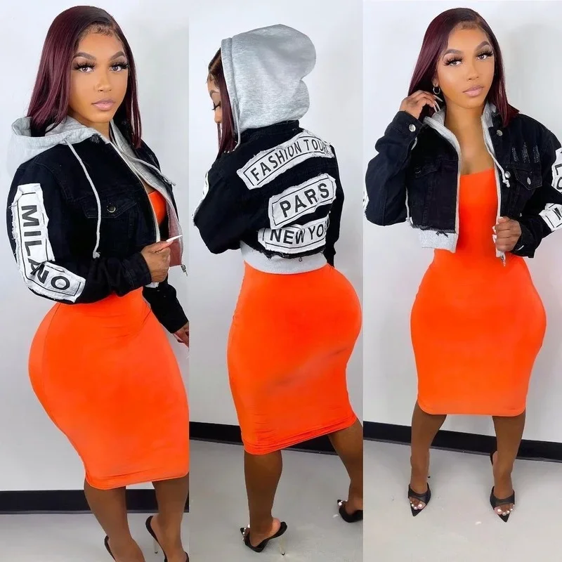 

Шорты с буквенной аппликацией, джинсовые куртки, женская мода, осенний отложной воротник, длинные рукава, карманы, укороченные топы с кисточками, уличное пальто