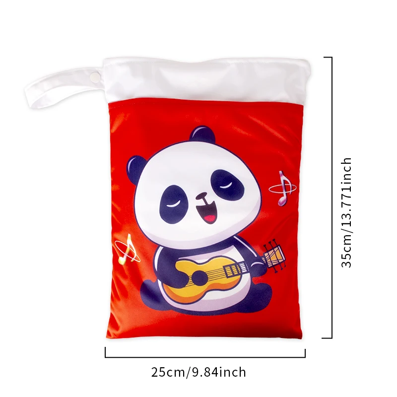 Babyshow 1PC Reusable Waterproof Baby Bag Fashion Prints Wet Dry Diaper Bag Double Pocket Cloth Handle Wetbags 25*35CM