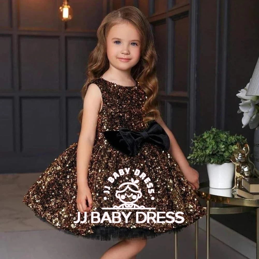 

2025 New Shiny Sleeveless Princess Birthday Dress 1y-14y