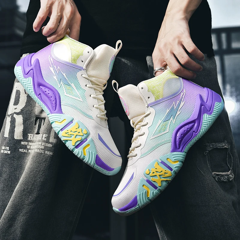 

Баскетбольная обувь Нескользящая мужская спортивная спортивная обувь Высококачественные тренировочные унисекс уличные баскетбольные ботинки Мягкие кроссовки