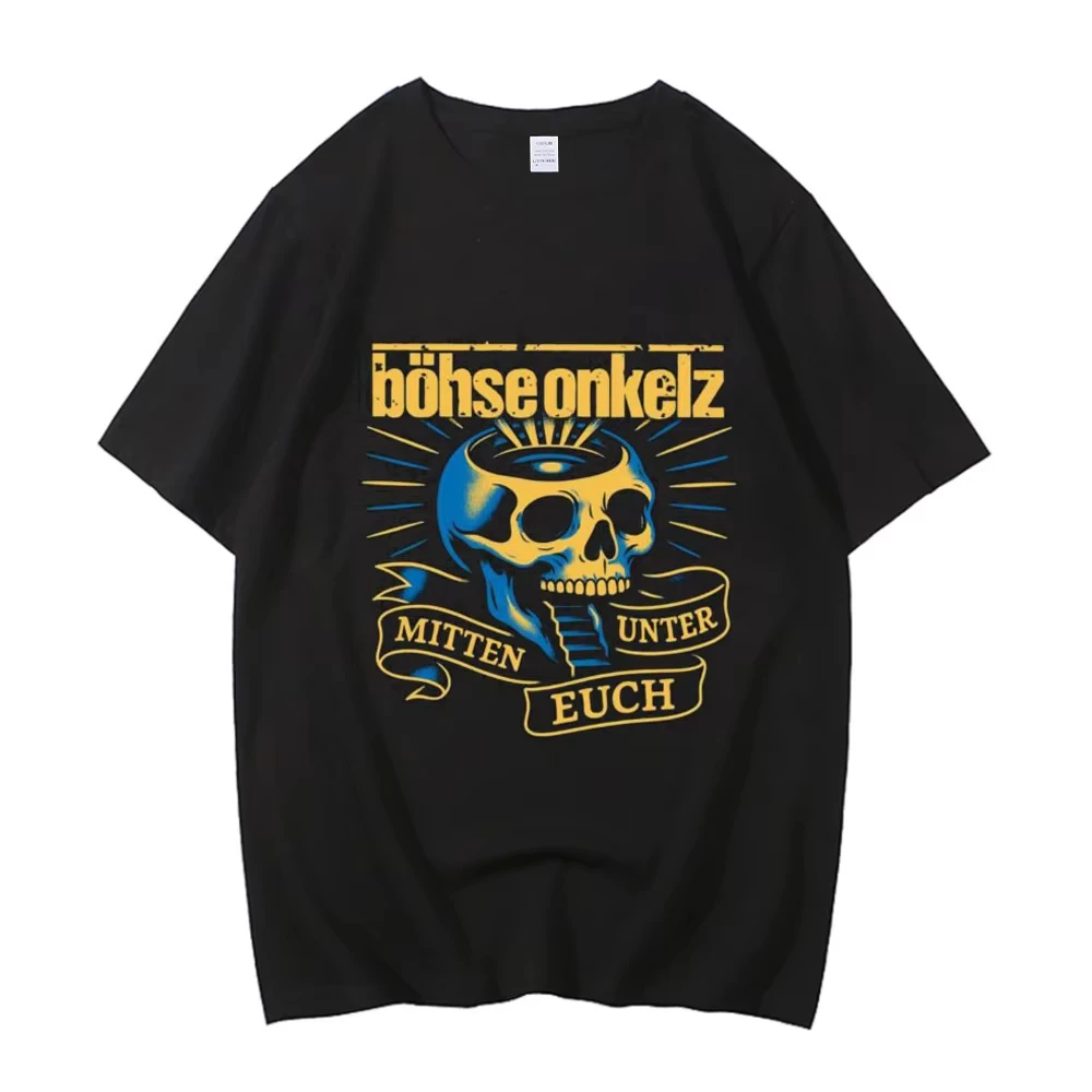 Böhse Onkelz Cotton Tshirt Teen Anime Breathable Aesthetic Graphic Colorful Top Tees Y2k Comfortable Gothic Anime Breathable