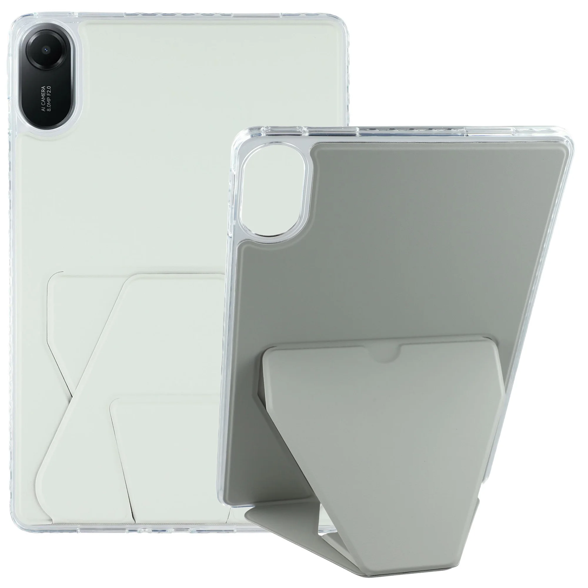 

For Xiaomi Redmi Pad 2 Case TPU PU Leather Kickstand Tablet Cover - Grey