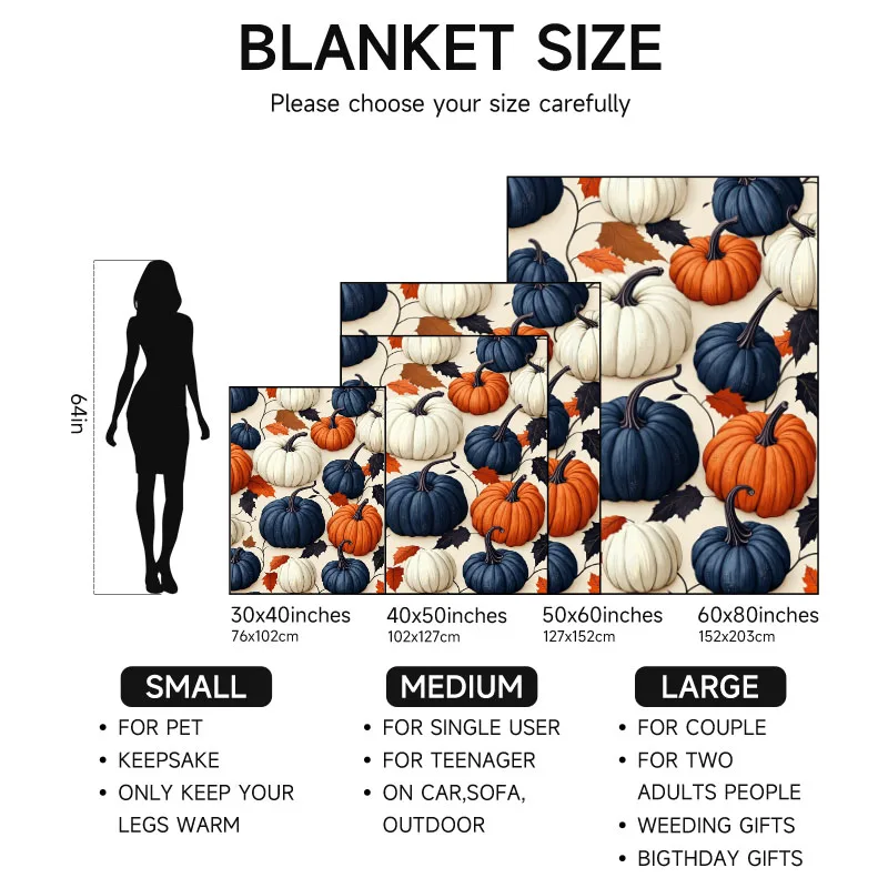 قطعة واحدة من بطانية الفانيلا بنمط اليقطين بطابع الخريف، ناعمة، مناسبة للأريكة والسرير والمكتب والاستخدام لجميع المواسم. #6