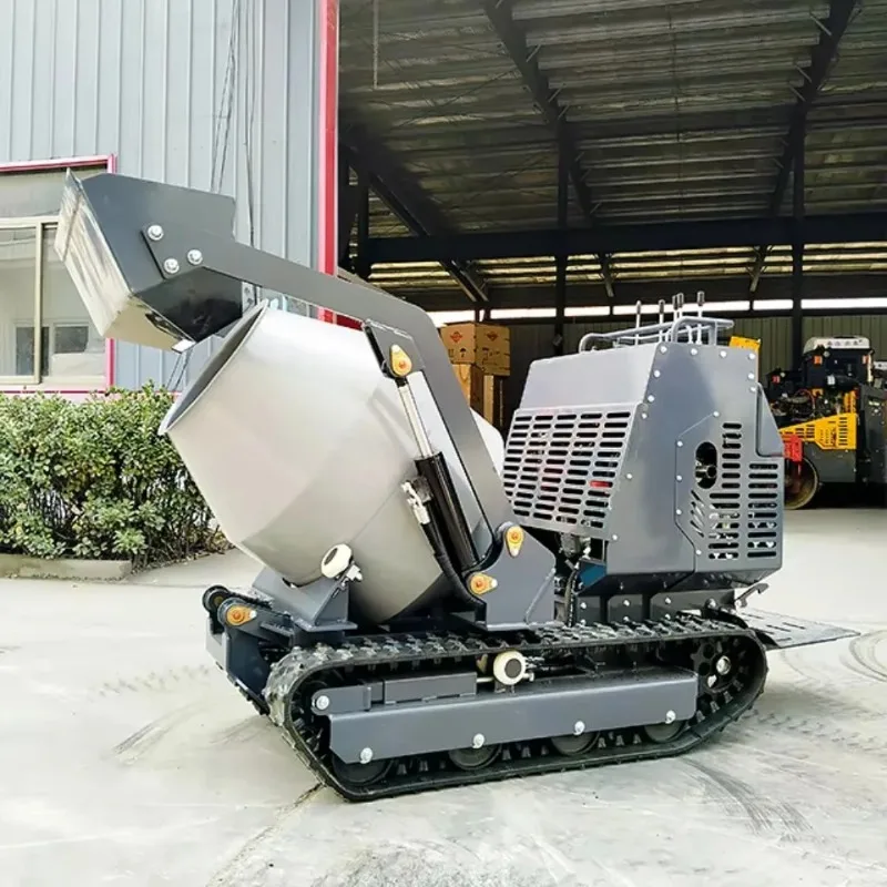 Mini Self Loading Crawler Concrete Mixer Truck Multifunctional Concrete Mixing Tank Transport Vehicle (deposit)