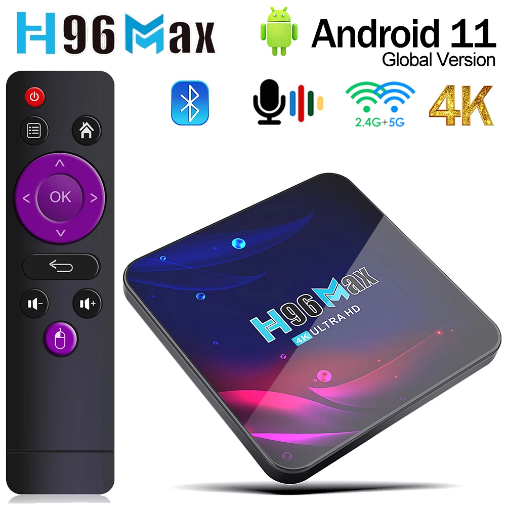 Originale H96MAX V11 RK3318 Quad-Core Smart TV Box Android 11.0 2/4GB di RAM 16/32/64GB H96 MAX BT 4K 2.4G/5G WIFI TV loctor