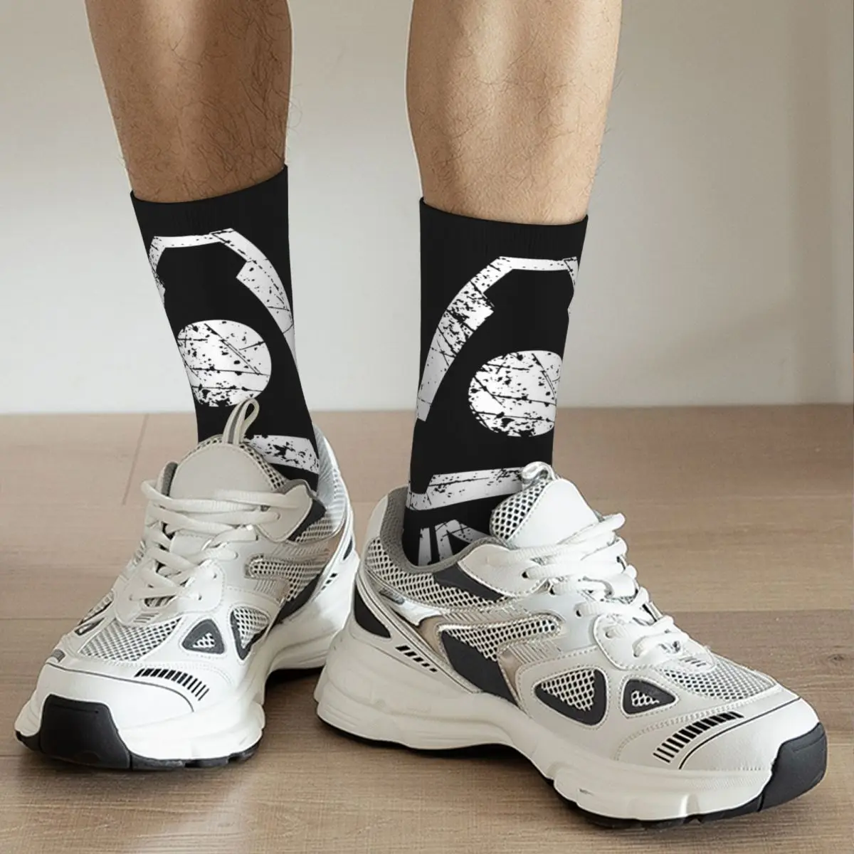 UAC Badge Crew Socks para homens, Harajuku Vintage, Street Style, Novidade, Sem Costura