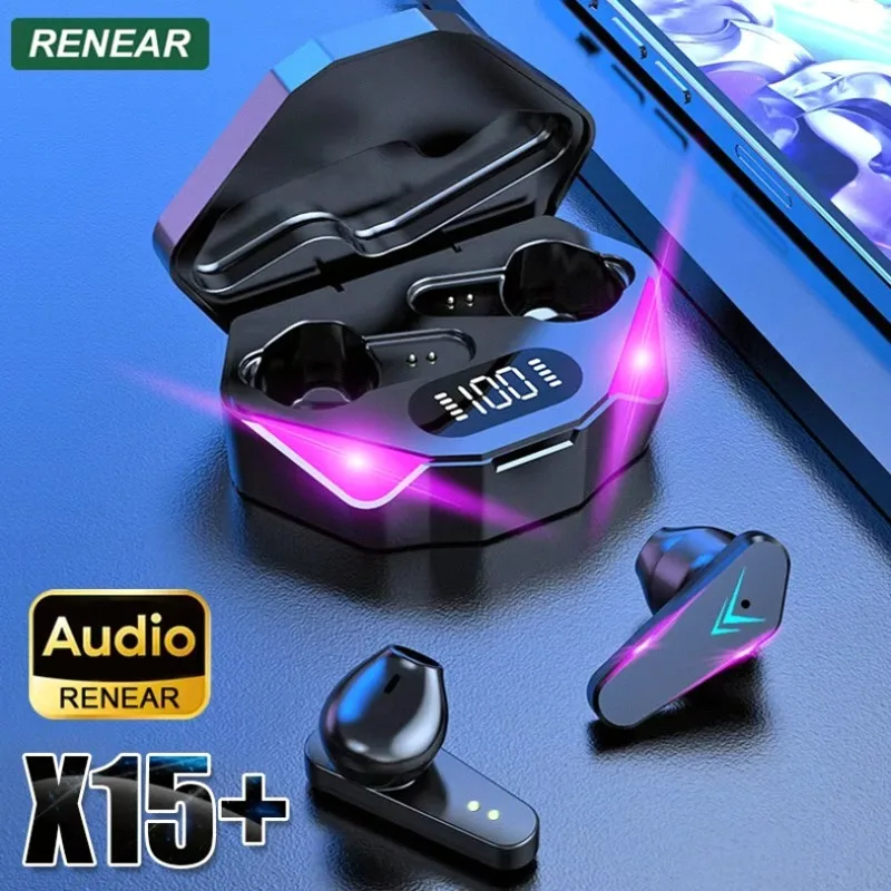 TWS Wireless Bluetooth Cool Gaming Headset With Digital Display Touch Control Earphones For PC Mobile Devices Universal Headset