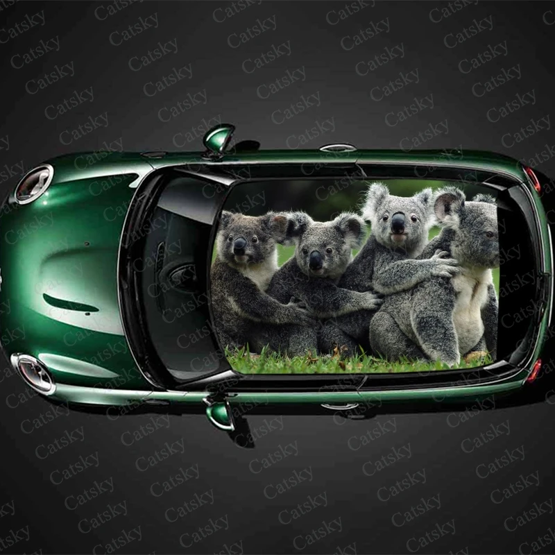 koala animal Car roof sticker wrap racing SUV accessories packaging spray paint PVC car interior accessories pain car decals