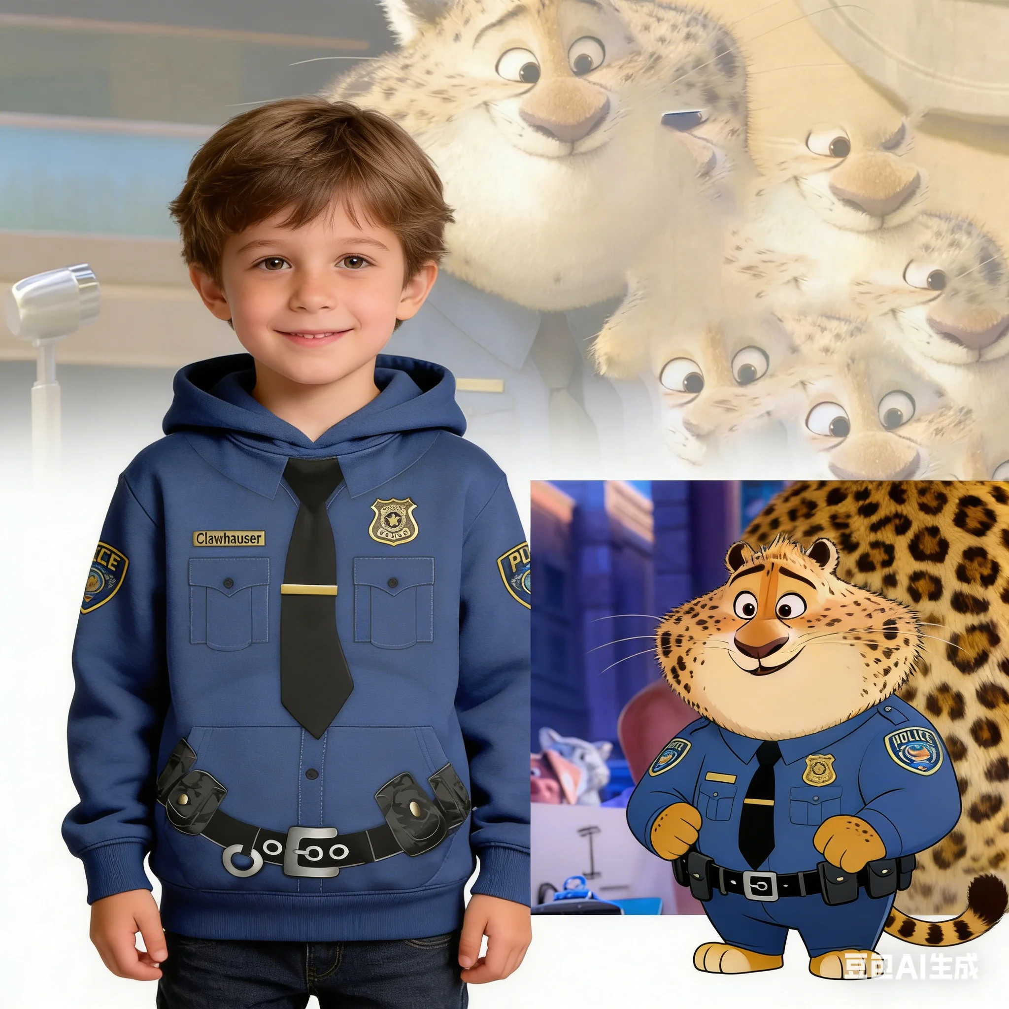 

Одежда Zootopia 2, толстовка с капюшоном и принтом для косплея офицера Клаухаузера для мужчин, женщин, молодежи и детей, зимний топ с длинными рукавами