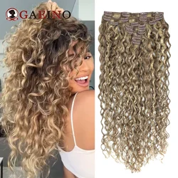 Clip en extensiones de cabello humano para mujer, cabello Remy de onda de agua, Clips de cabello de cabeza completa, extensiones de cabello humano para mujer, 16-28 pulgadas, 7 piezas por juego