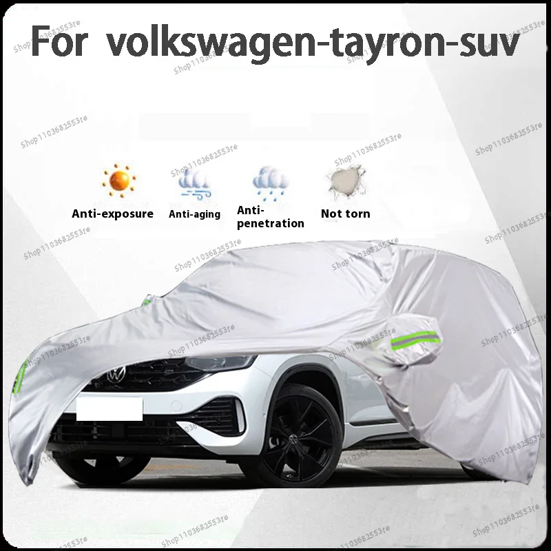 

Чехол для автомобиля Volkswagen Tayron Fit — водонепроницаемый, пылезащитный, солнцезащитный козырек (УФ), снегозащитный | Серебряное полное покрытие с защитой в течение всего дня