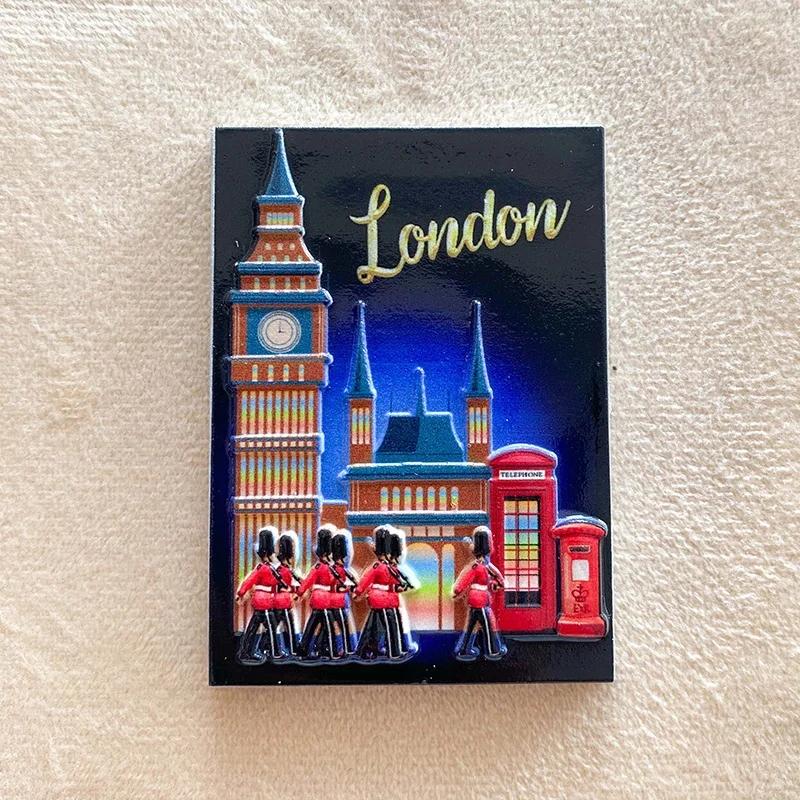 

London night view, 3D refrigerator sticker, powerful magnet, office, home kitchen decoration gift