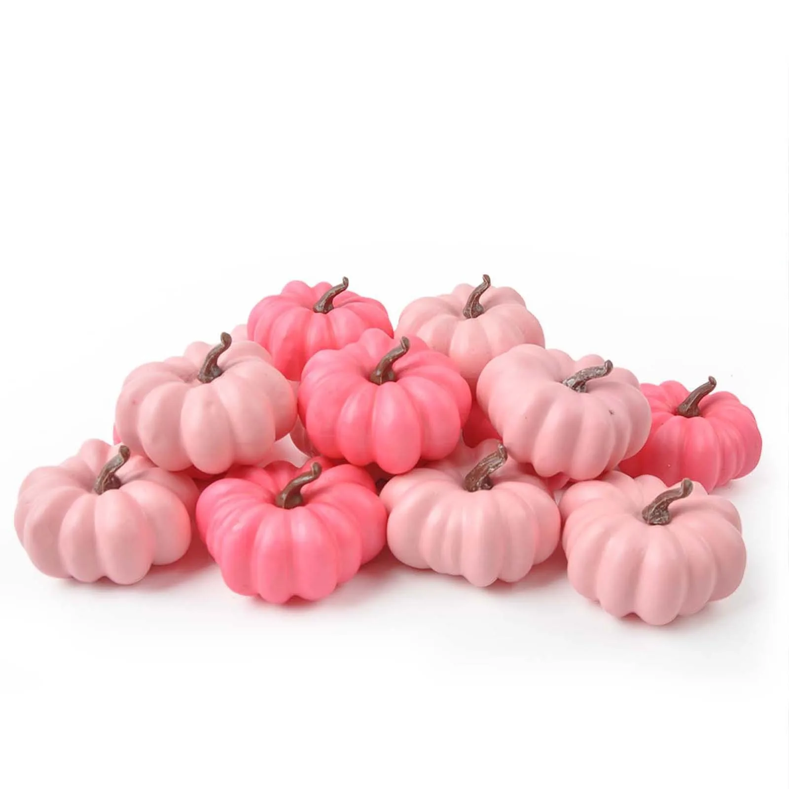 Pink Decorative Pumpkin Mini Artificial Simulation Pumpkin Ornament Thanksgiving Halloween Cute Decors Home DIY Wreath Supplies