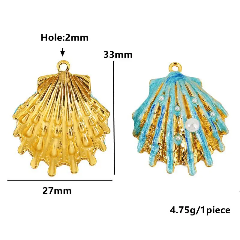 2pcs Stainless Steel Ocean Series Shell Fishtail Jellyfish Charms for DIY Earring Necklace Jewelry Making Sea Pendant Finding - Image 3