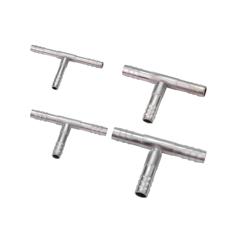 #6 #8 #10 #12 Aluminum 3 Way Fitting Tee A/C Air Conditioning Hose Barb Splice Pipe Fittings 3/8 1/2 5/8 3/4