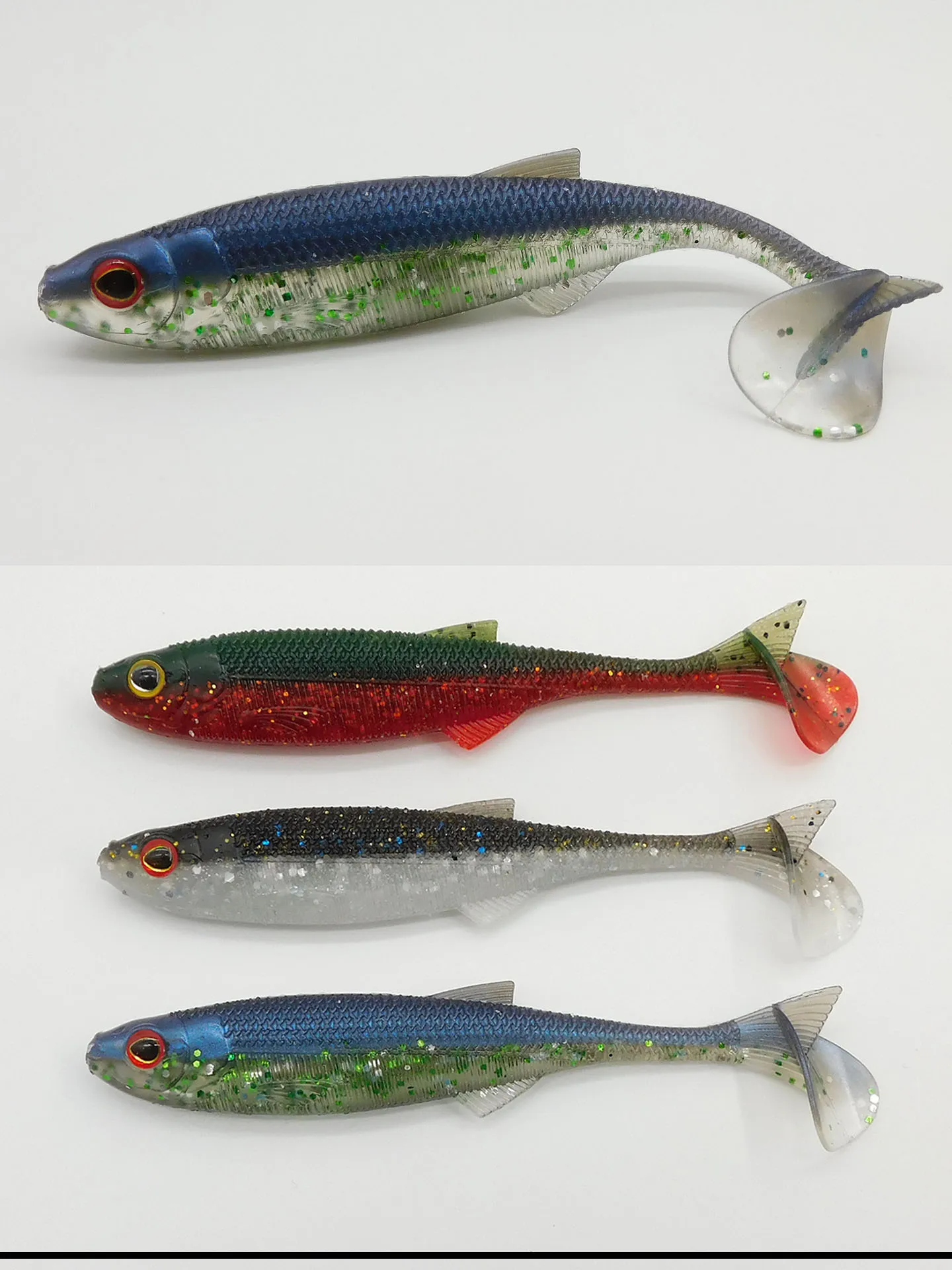ESFISHING Angelköder Weichköder ACTION SHAD 4 Zoll Kunstköder Plastikköder für Hecht Barsch Bass – Detail 4