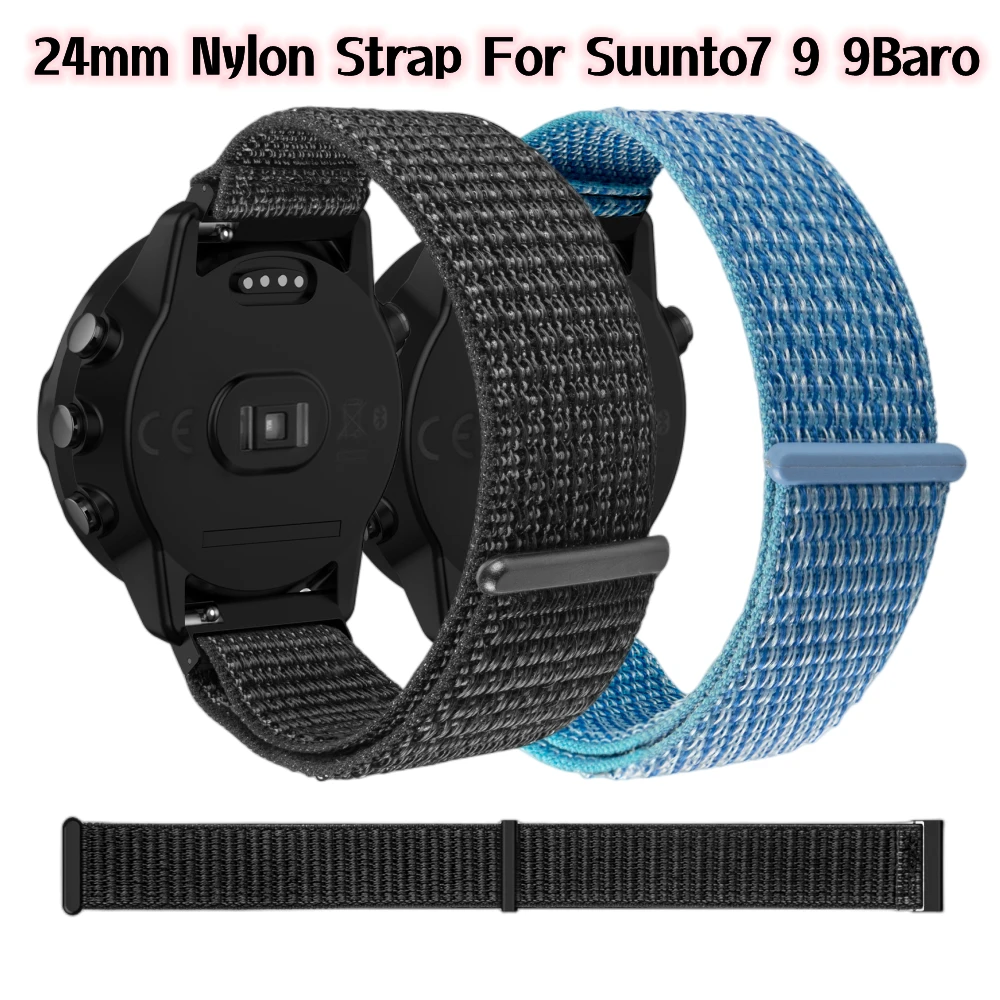 Soft Nylon 24mm Loop Strap Wristband For SUUNTO7/9/9Baro/Spartan Sport/Wrist Hr Watch Band Replacement Fashion Bracelet