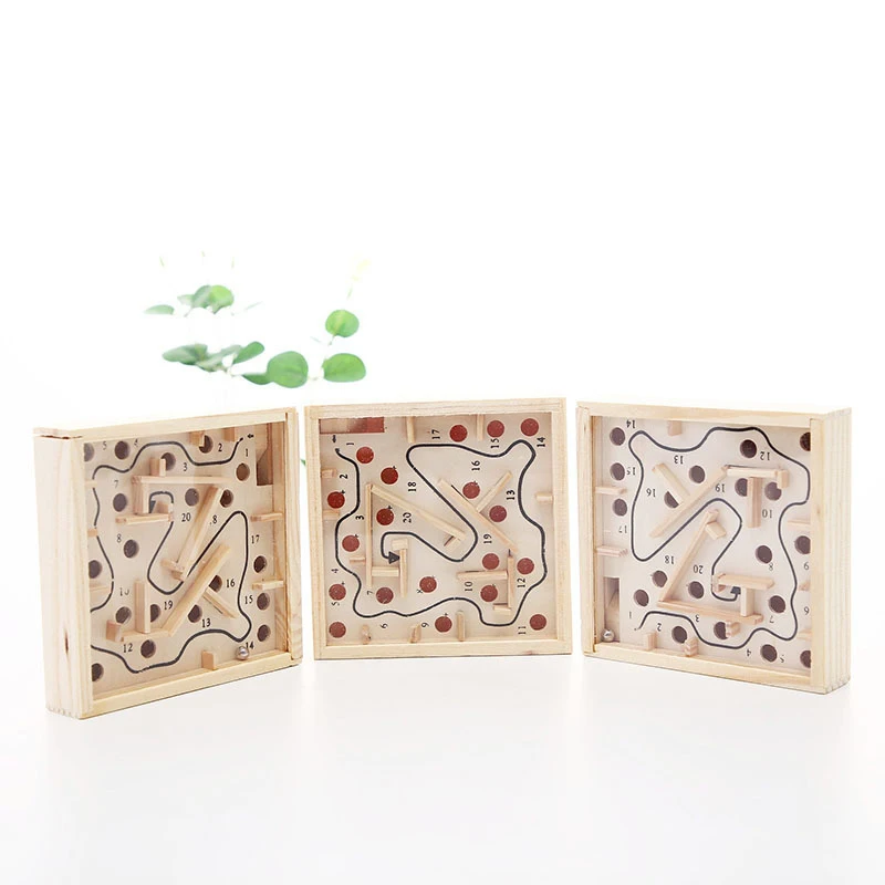 Wooden Labyrinth Board Game Ball In Maze Puzzle Handcrafted Montessori Toys 3D Jigsaw Puzzles Educational Games