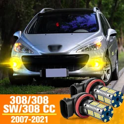 2pcs LED 전면 안개 전구 푸조 308 SW 1 2 CC 2007-2021 2009 2010 2011 2012 2013 2014 2015 2016 2017 2018