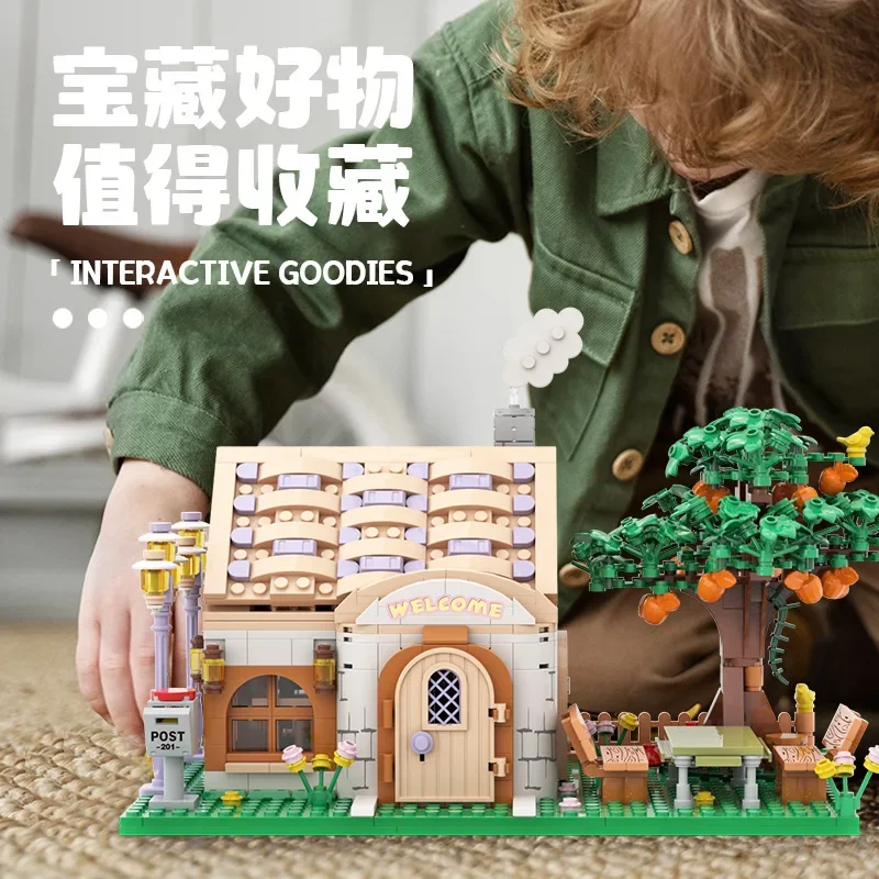 Kids DIY Animal Crossing Nook Shop Model Assembly Building Blocks Educational Play Set