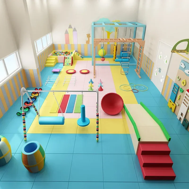 A full set of outdoor kindergarten toys and children's fun slide combination props