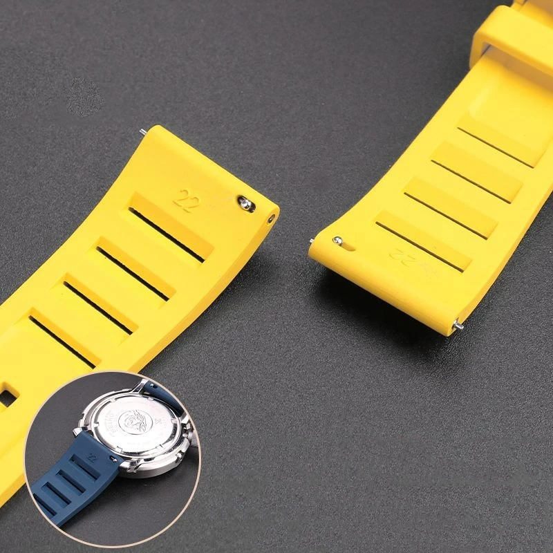 High Quality Fluorine Rubber Watch Strap for Mido Casio Citizen Tissot Longines Omega Breathable Rubber Watchband 20mm 22mm image 4