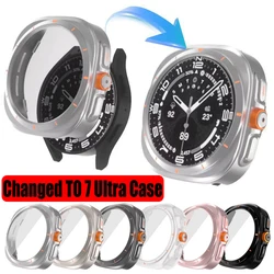 Change To Ultra Case for Samsung Galaxy Watch 6 40mm 44mm Upgrade To Galaxy Watch Ultra 47mm Tempered Glass PC Screen Protector