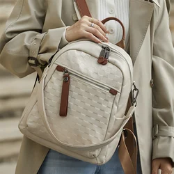 ZOOLER Handmade Full Genuine Leather Backpack Designed Plaid Large Capacity Backpack School Bags College Girl Hot#SC1365